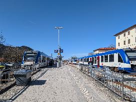 BRB Regional Trains With Day Trippers At Schliersee Station In Bavaria