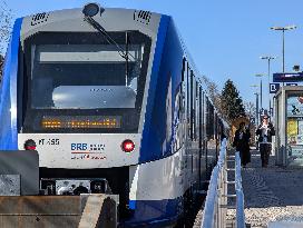 BRB Regional Trains With Day Trippers At Schliersee Station In Bavaria