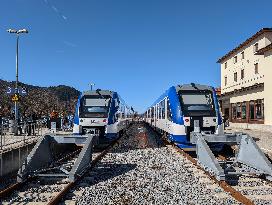 BRB Regional Trains With Day Trippers At Schliersee Station In Bavaria