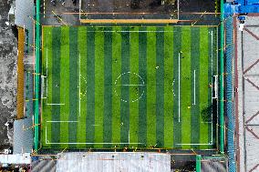 Mini Soccer Field On Building Rooftop In Jakarta