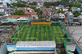 Mini Soccer Field On Building Rooftop In Jakarta