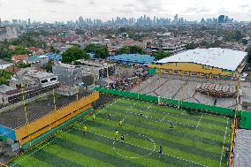 Mini Soccer Field On Building Rooftop In Jakarta