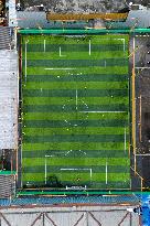 Mini Soccer Field On Building Rooftop In Jakarta