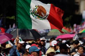 Claudia Sheinbaum, President Of Mexico, Offered A Message At The Zócalo In Mexico City, Where She Presented A Strategy To Streng