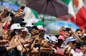 Claudia Sheinbaum, President Of Mexico, Offered A Message At The Zócalo In Mexico City, Where She Presented A Strategy To Streng