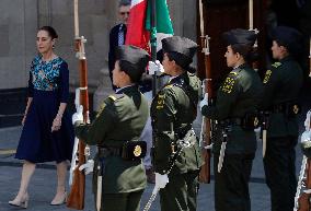 Claudia Sheinbaum, President Of Mexico, Offered A Message At The Zócalo In Mexico City, Where She Presented A Strategy To Streng