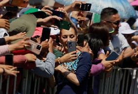 Claudia Sheinbaum, President Of Mexico, Offered A Message At The Zócalo In Mexico City, Where She Presented A Strategy To Streng