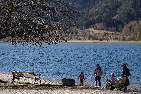 A Sunny Afternoon At Bavarian Lake Schliersee