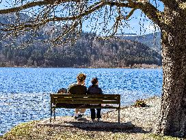 A Sunny Afternoon At Bavarian Lake Schliersee