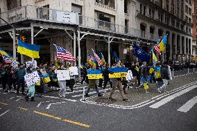 Unite For Ukraine March In NYC