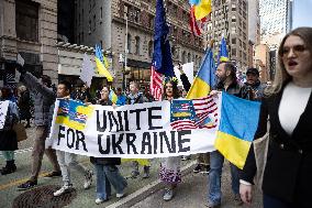 Unite For Ukraine March In NYC