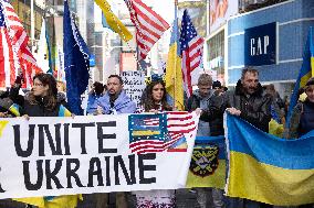 Unite For Ukraine March In NYC