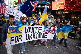 Unite For Ukraine March In NYC