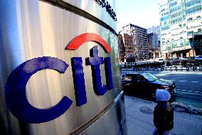 Signage For American And Canadian Banking Institutions In Downtown Toronto