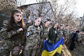 Lviv schoolchildren compete outside Roman Shukhevych Museum