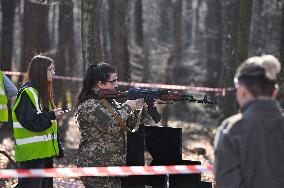 Lviv schoolchildren compete outside Roman Shukhevych Museum