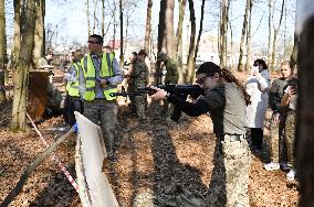 Lviv schoolchildren compete outside Roman Shukhevych Museum