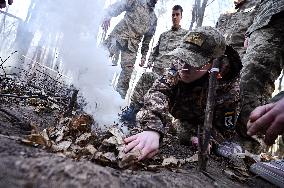 Lviv schoolchildren compete outside Roman Shukhevych Museum