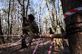 Lviv schoolchildren compete outside Roman Shukhevych Museum