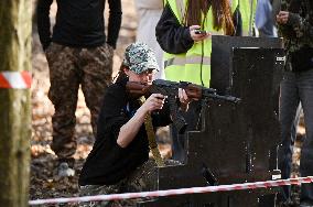 Lviv schoolchildren compete outside Roman Shukhevych Museum