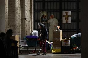 Religion: homeless people live  near St. Peter's Basilica.