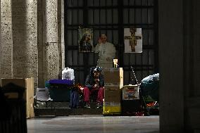 Religion: homeless people live  near St. Peter's Basilica.