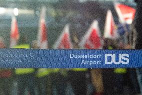 Nationwide Airport Staffs Are On Strike In Duesseldorf Airport