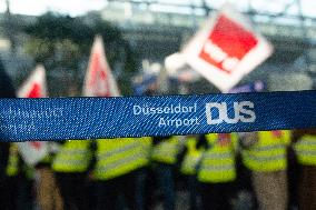 Nationwide Airport Staffs Are On Strike In Duesseldorf Airport