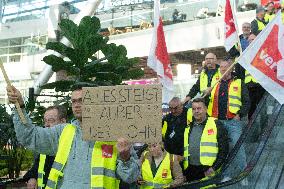 Nationwide Airport Staffs Are On Strike In Duesseldorf Airport