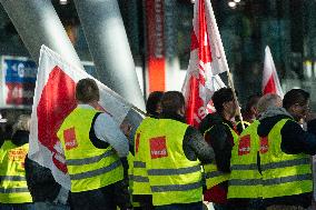 Nationwide Airport Staffs Are On Strike In Duesseldorf Airport