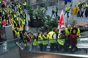 Nationwide Airport Staffs Are On Strike In Duesseldorf Airport