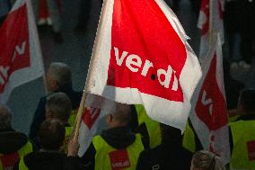 Nationwide Airport Staffs Are On Strike In Duesseldorf Airport