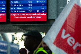 Nationwide Airport Staffs Are On Strike In Duesseldorf Airport