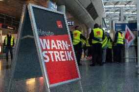 Nationwide Airport Staffs Are On Strike In Duesseldorf Airport