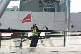 Nationwide Airport Staffs Are On Strike In Duesseldorf Airport