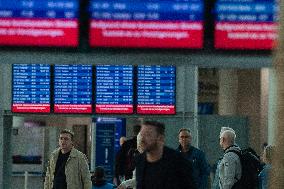 Nationwide Airport Staffs Are On Strike In Duesseldorf Airport