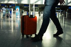 Nationwide Airport Staffs Are On Strike In Duesseldorf Airport