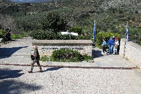 Tourists Visiting The Archaeological Site Of Mycenae.