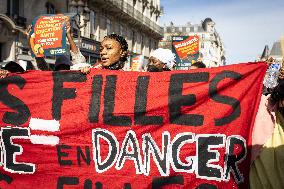 Demonstration Of The Young Migrants Sheltered At Gaité Lyrique, In Paris