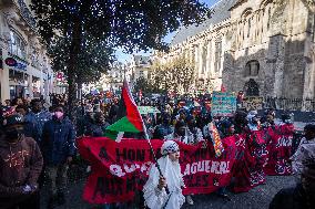 Demonstration Of The Young Migrants Sheltered At Gaité Lyrique, In Paris