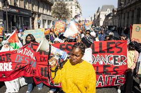 Demonstration Of The Young Migrants Sheltered At Gaité Lyrique, In Paris