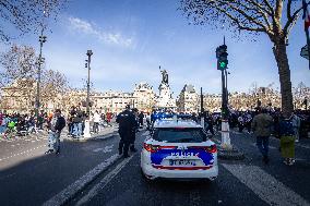 Demonstration Of The Young Migrants Sheltered At Gaité Lyrique, In Paris