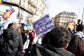 Demonstration Of The Young Migrants Sheltered At Gaité Lyrique, In Paris