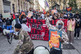 Demonstration Of The Young Migrants Sheltered At Gaité Lyrique, In Paris