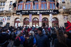 Demonstration Of The Young Migrants Sheltered At Gaité Lyrique, In Paris