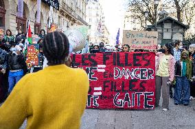 Demonstration Of The Young Migrants Sheltered At Gaité Lyrique, In Paris