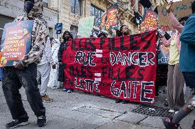 Demonstration Of The Young Migrants Sheltered At Gaité Lyrique, In Paris