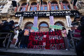 Demonstration Of The Young Migrants Sheltered At Gaité Lyrique, In Paris