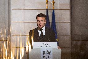 President Macron And President Of Moldova Sandu Press Conference - Paris