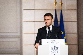 President Macron And President Of Moldova Sandu Press Conference - Paris